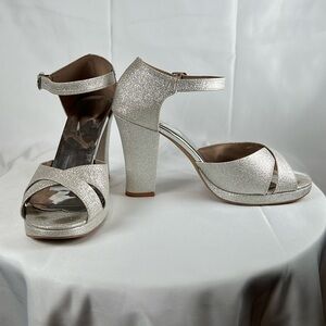 Shimmering Silver Sandals 🤩